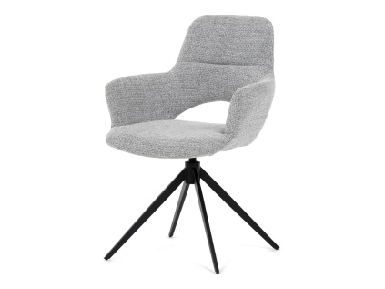 Židle jídelní, šedá látka, 360° vratný mechanismus, černý kov - DCH-D1320 GREY2