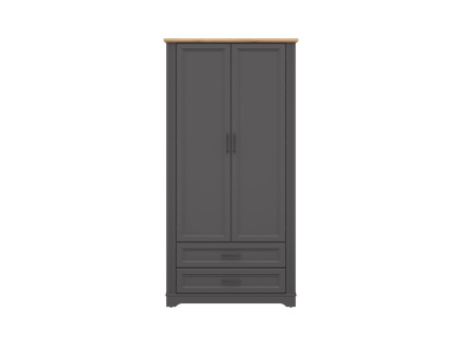 TOLMIN šatní skříň SZF2D2S, grafit/dub artisan