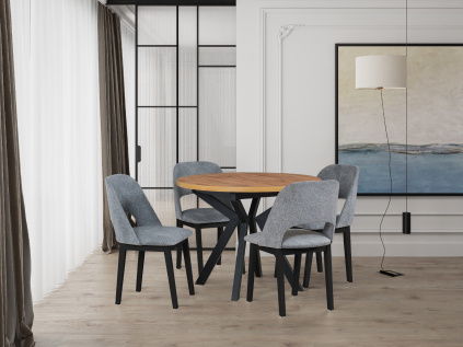 MONTI 2 czarny (37A) + IKON 7 czarny blat artisan