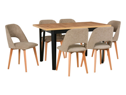 MONTI 4 buk (ARAGON 20)+ IKON 5 czarny blat wotan