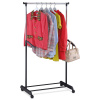 Stojan na šaty s odkladačem a otočnými závěsy, černá barva, kov / plast, chrom - ABD-1212 BK