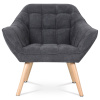 Křeslo, potah tmavě šedá látka, dřevěné nohy, masiv kaučukovník - AK-321 GREY2