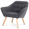 Křeslo, potah tmavě šedá látka, dřevěné nohy, masiv kaučukovník - AK-321 GREY2