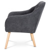 Křeslo, potah tmavě šedá látka, dřevěné nohy, masiv kaučukovník - AK-321 GREY2