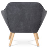 Křeslo, potah tmavě šedá látka, dřevěné nohy, masiv kaučukovník - AK-321 GREY2