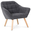 Křeslo, potah tmavě šedá látka, dřevěné nohy, masiv kaučukovník - AK-321 GREY2
