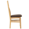 Dřevěná jídelní židle, potah čokoládově hnědá látka, masiv dub, přírodní odstín - C-2100 BR2