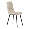 Jídelní židle, potah krémová látka, kovová čtyřnohá podnož, černý mat - CT-281 CRM2