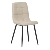 Jídelní židle, potah krémová látka, kovová čtyřnohá podnož, černý mat - CT-281 CRM2