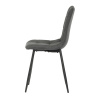 Jídelní židle, potah šedá látka, kovová čtyřnohá podnož, černý mat - CT-281 GREY2