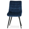 Jídelní židle, potah v modrém sametu, kovové podnoží v černé práškové barvě - CT-384 BLUE4