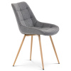 Jídelní židle, potah šedá látka, kovové nohy, 3D dekor dub - CT-394 GREY2