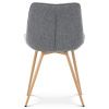 Jídelní židle, potah šedá látka, kovové nohy, 3D dekor dub - CT-394 GREY2
