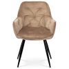 Jídelní židle, potah cappuc sametová látka, kovová 4nohá podnož, černý lak - DCH-421 CAP4