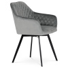 Jídelní židle, potah šedá sametová látka, kovové nohy, černý matný lak - DCH-425 GREY4