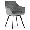 Jídelní židle, potah šedá sametová látka, kovové nohy, černý matný lak - DCH-425 GREY4