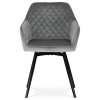 Jídelní židle, potah šedá sametová látka, kovové nohy, černý matný lak - DCH-425 GREY4