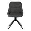 Židle jídelní a konferenční, tmavě šedá látka, černé kovové nohy,  otočná P90°+ L 90° s vratným mechanismem - funkce res - HC-535 GREY2