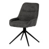 Židle jídelní a konferenční, tmavě šedá látka, černé kovové nohy,  otočná P90°+ L 90° s vratným mechanismem - funkce res - HC-535 GREY2