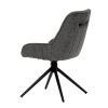 Židle jídelní a konferenční, tmavě šedá látka, černé kovové nohy,  otočná P90°+ L 90° s vratným mechanismem - funkce res - HC-535 GREY2