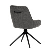 Židle jídelní a konferenční, tmavě šedá látka, černé kovové nohy,  otočná P90°+ L 90° s vratným mechanismem - funkce res - HC-535 GREY2