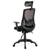 Kancelářská židle, synchronní mech., černá MESH, plast. kříž - KA-A186 BK