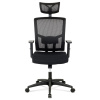 Kancelářská židle s podhlavníkem, potah černá látka a síťovina mesh, houpací mec - KA-B1013 BK