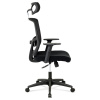 Kancelářská židle s podhlavníkem, potah černá látka a síťovina mesh, houpací mec - KA-B1013 BK