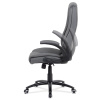 Kancelářská židle, potah šedá ekokůže, černý kovový kříž, houpací mechanismus, v - KA-G301 GREY