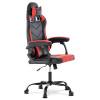 Herní křeslo, červená a černá ekokůže, houpací mech., opěrák 135° - KA-L626 RED