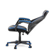 Herní křeslo, modrá, černá ekokůže a černá látka a síťovina MESH, PCA mech - KA-Y213 BLUE