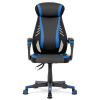 Herní křeslo, modrá, černá ekokůže a černá látka a síťovina MESH, PCA mech - KA-Y213 BLUE