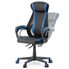 Herní křeslo, modrá, černá ekokůže a černá látka a síťovina MESH, PCA mech - KA-Y213 BLUE