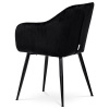 Jídelní židle, potah černá matná sametová látka, kovové nohy, černý matný lak - PIKA BK4