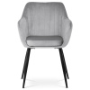 Jídelní židle, potah stříbrná matná sametová látka, kovové nohy, černý matný lak - PIKA SIL4