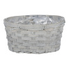 Obal na květiny- oválný truhlík, bambusový, šedivý, včetně PVC vložky - XJ7004 GREY