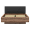 FORN postel LOZ/160/B + rošt, dub delano tmavý/černý mat