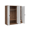 FORN šatní skříň SZF3D, dub delano tmavý/bílý lesk
