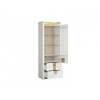 ALAMEDA vitrína REG1W2S, bílý lesk/dub westminster
