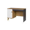 Psací stůl Memone, dub zlatý/bílá/grafit