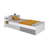 Dětská postel Como CM12, bílý lesk/dub Wilton bílý/šedá