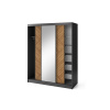 Marrphy III šatní skříň (Materiál / Dekor Dub Caramel, Černý Mat)
