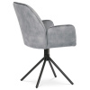 Židle jídelní a konferenční, stříbrná látka v dekoru žíhaného sametu, kovové černé nohy - HC-511 SIL4