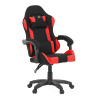 Herní křeslo, permanent contact mechanismus s polohovou aretací, černá a červená látka, plast. kříž - KA-R209 RED