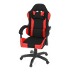 Herní křeslo, permanent contact mechanismus s polohovou aretací, černá a červená látka, plast. kříž - KA-R209 RED
