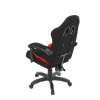 Herní křeslo, permanent contact mechanismus s polohovou aretací, černá a červená látka, plast. kříž - KA-R209 RED