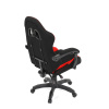 Herní křeslo, permanent contact mechanismus s polohovou aretací, černá a červená látka, plast. kříž - KA-R209 RED
