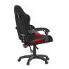 Herní křeslo, permanent contact mechanismus s polohovou aretací, černá a červená látka, plast. kříž - KA-R209 RED