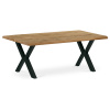 Stůl konferenční 110x70 cm, masiv dub, rovná hrana, kovová noha "X" 5x5 cm - KS-F110X DUB