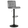Židle barová, šedá sametová látka, černá podnož - AUB-827 GREY4